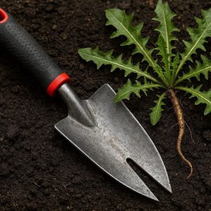 21 Heavy Duty Garden Weeding Trowel With Serrated Edge Sharp Root Cutter For Stubborn Dandelions